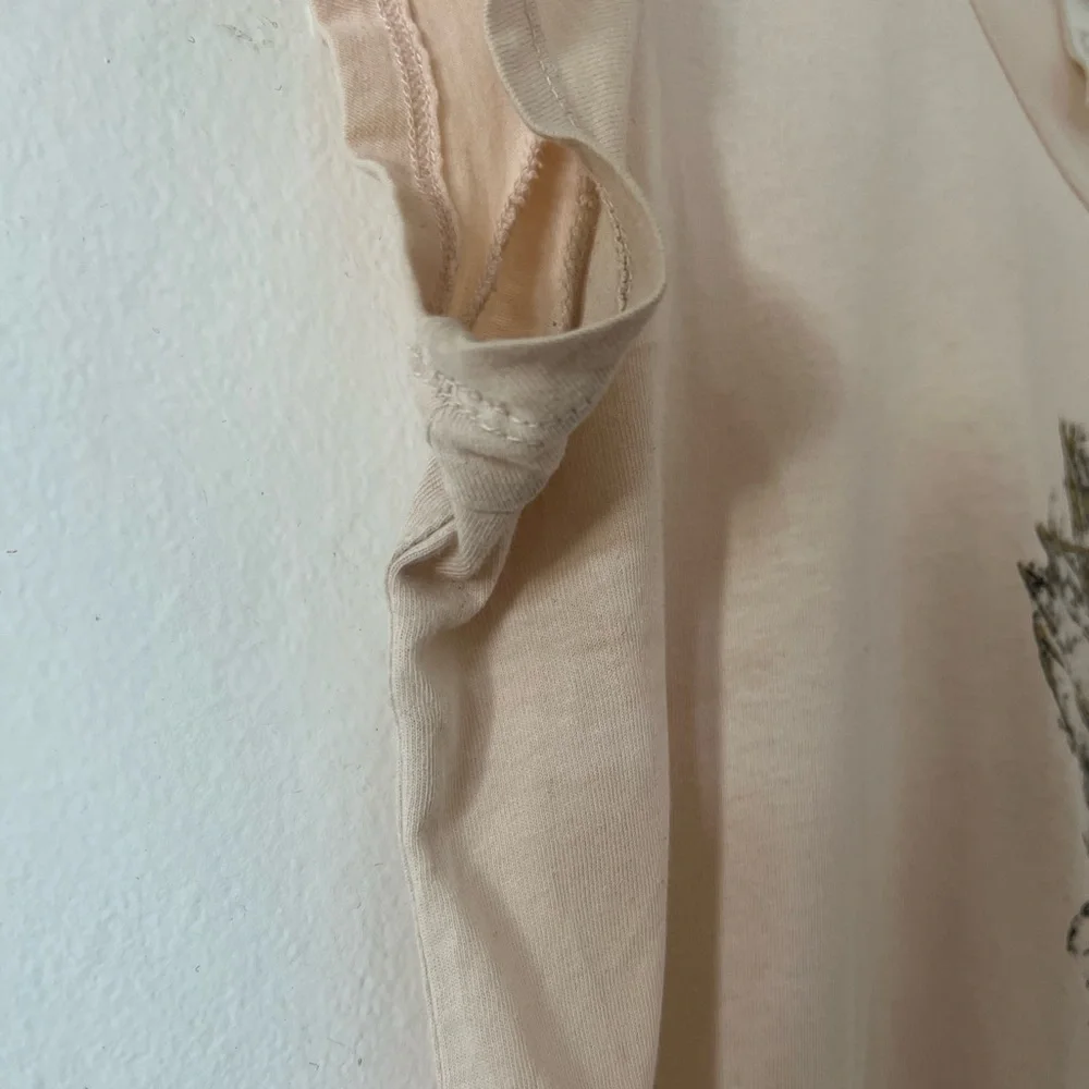 H&M Mama pineapple tshirt sz M maternity peachy pink cap sleeves cotton gold - Picture 8 of 8